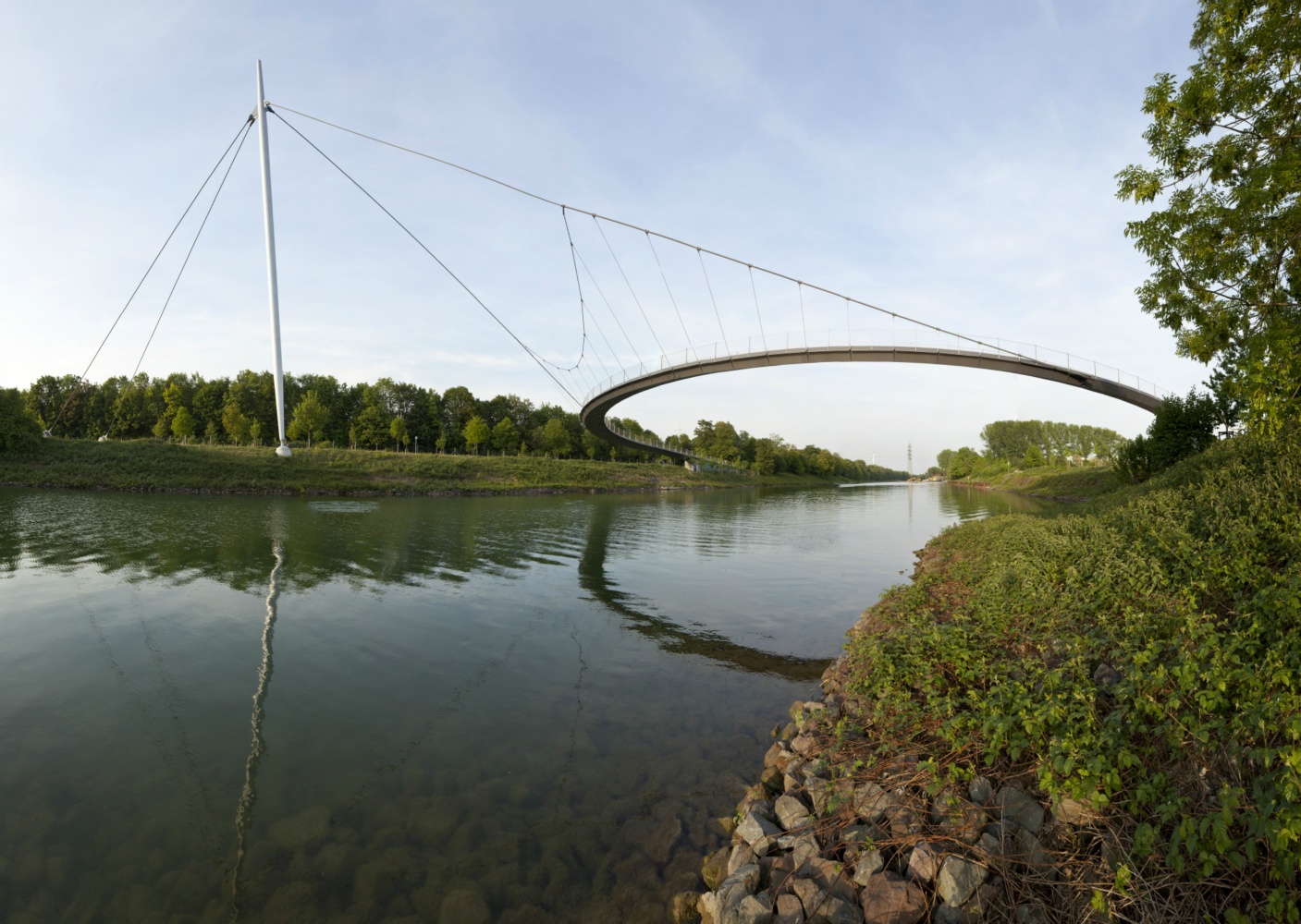Gelsenkirchen: Grimbergbrücke über Rhein-Herne-Kanal (Schlaich, Bergermann + Partner 2009)